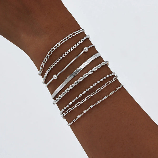 Liquid Silver-Tone Layering Bracelet