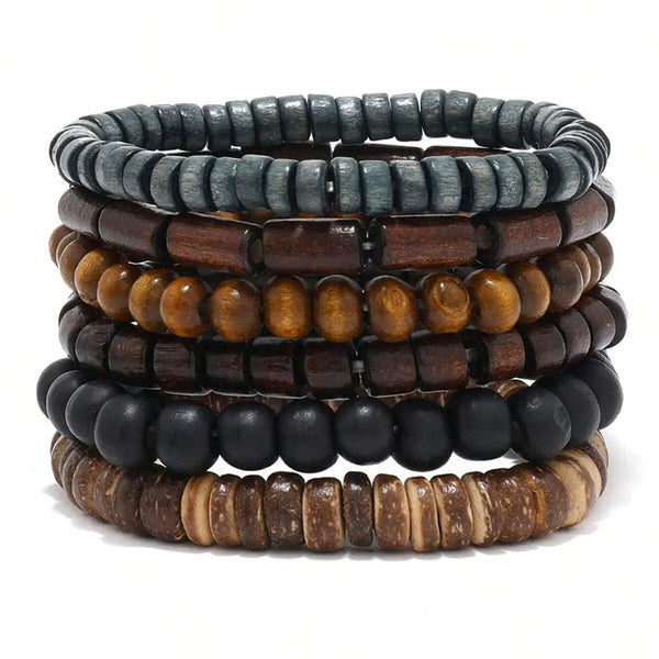 Driftwood Six-Piece Beaded Bracelet Set