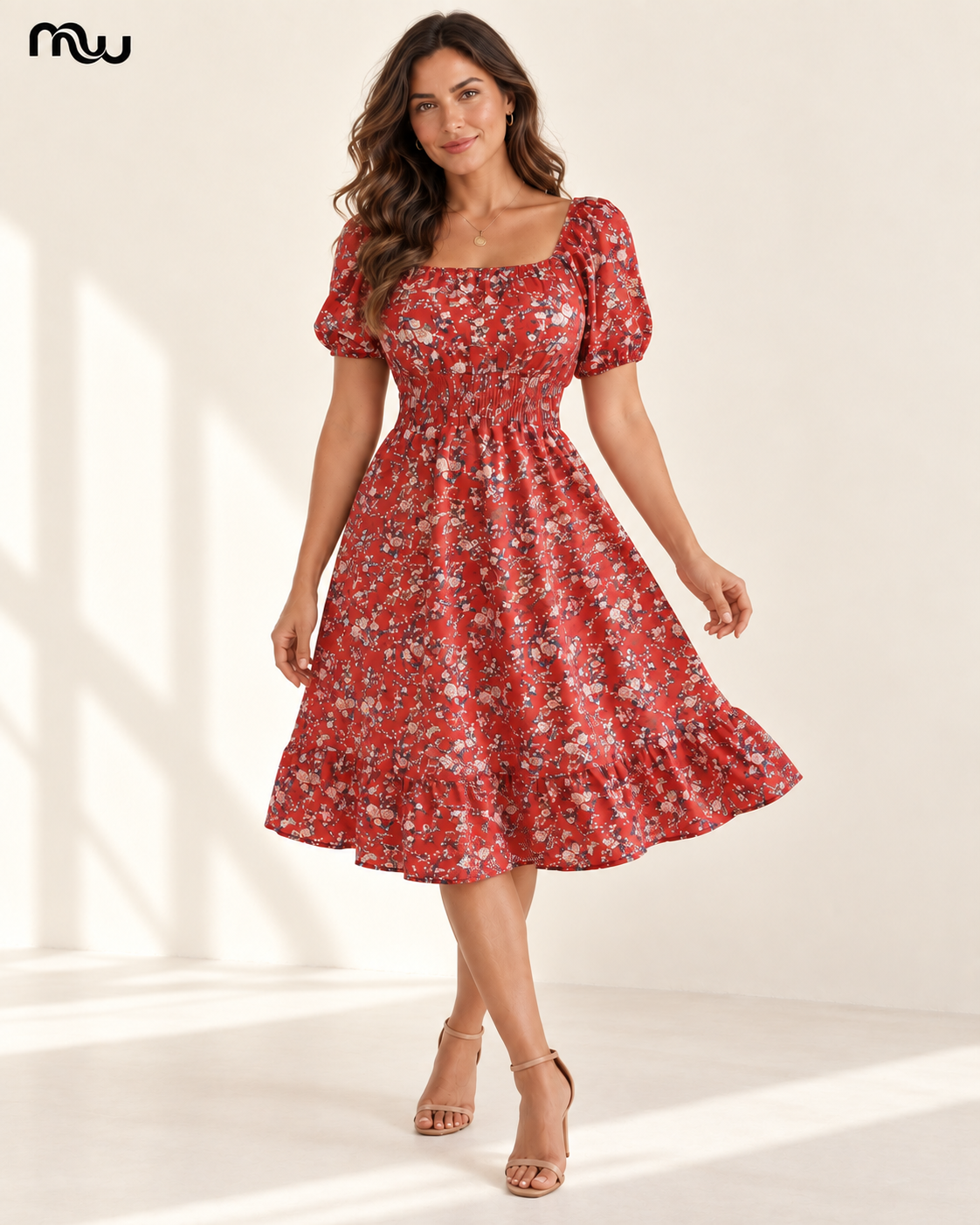Garden Party Floral Ruffle Dress — Moussewear lifestyle image