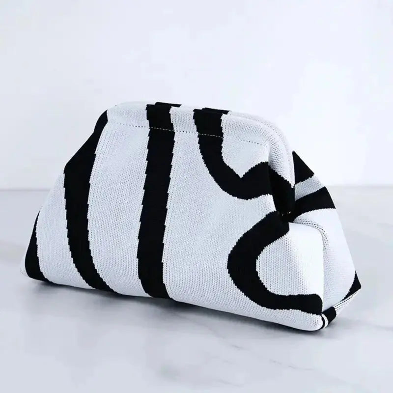 Showtime Striped Frame Clutch