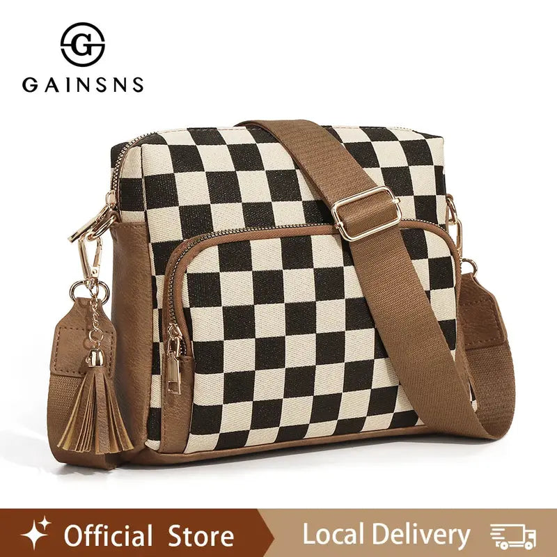 Tartan Tassel Crossbody Bag