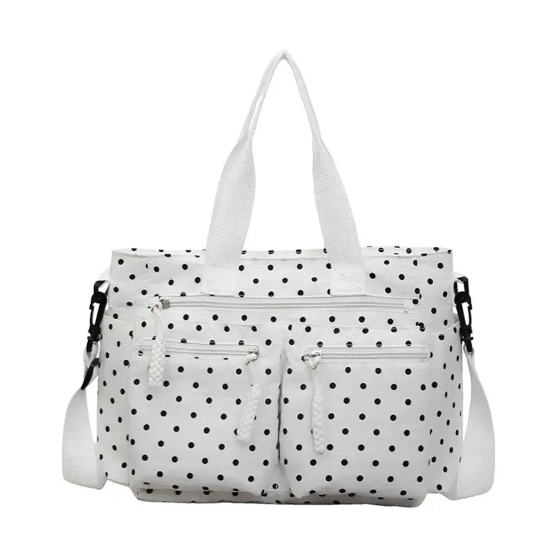 Cheeky Polka-Dot Pocket Tote