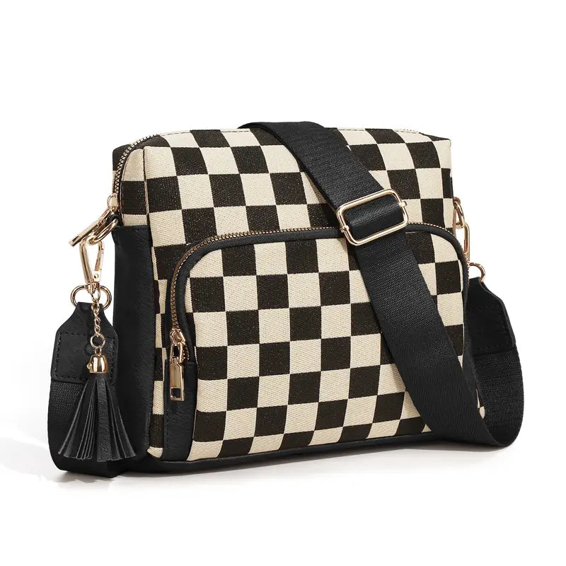 Tartan Tassel Crossbody Bag