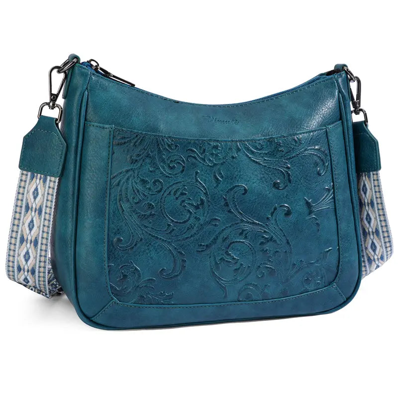 Arabesque Embossed Shoulder Bag