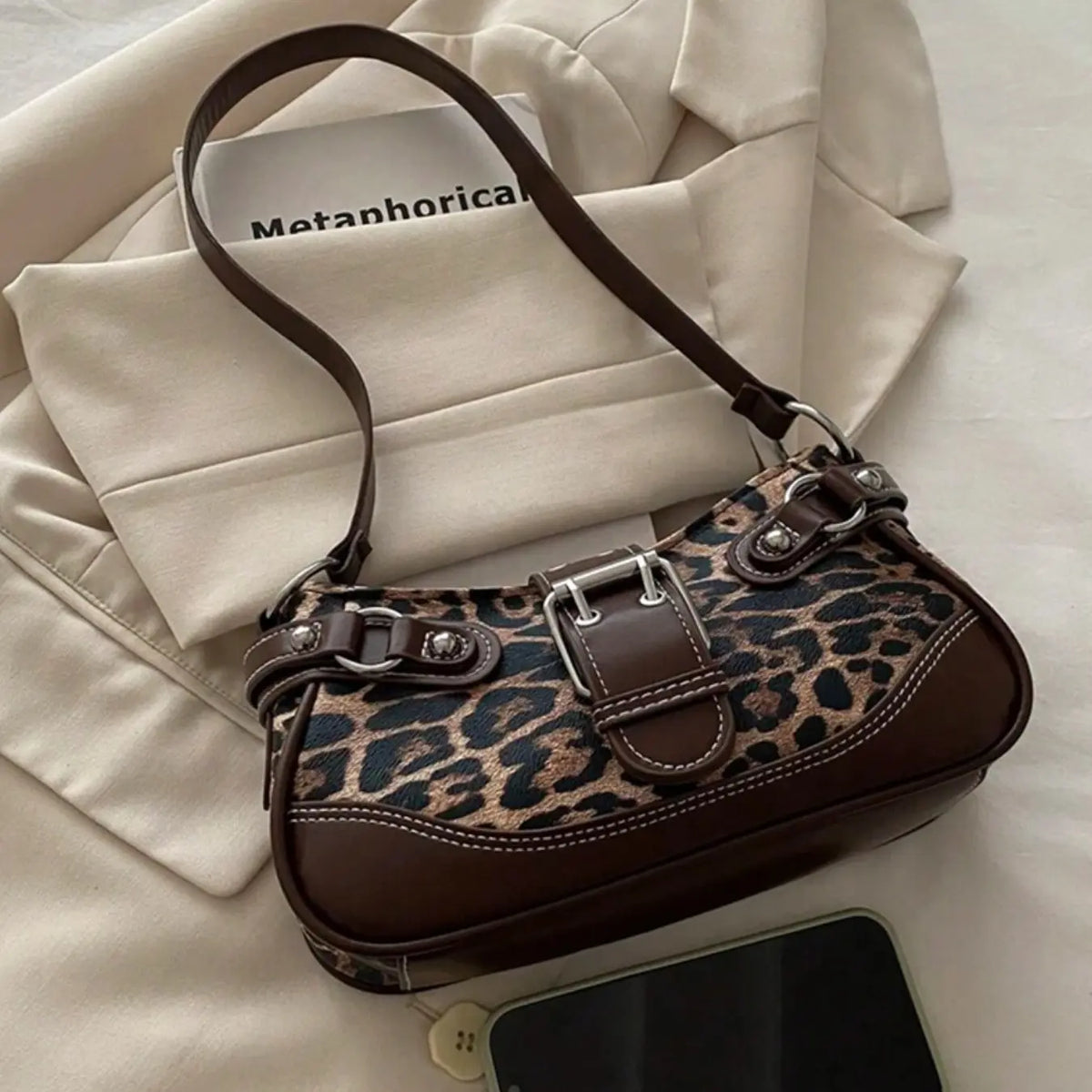 Untamed Leopard Buckle Bag