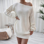 Stay Awhile Off-Shoulder Sweater Dress