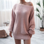 Stay Awhile Off-Shoulder Sweater Dress