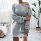 Stay Awhile Off-Shoulder Sweater Dress