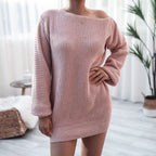 Stay Awhile Off-Shoulder Sweater Dress