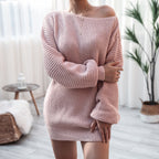 Stay Awhile Off-Shoulder Sweater Dress