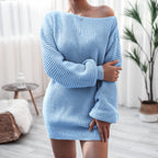Stay Awhile Off-Shoulder Sweater Dress