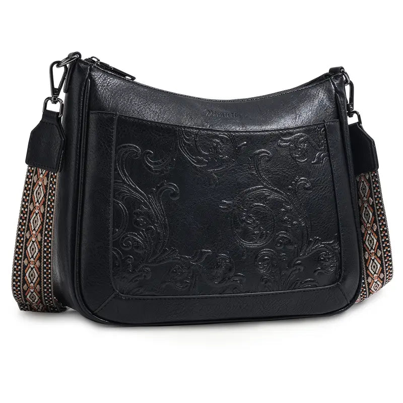 Arabesque Embossed Shoulder Bag
