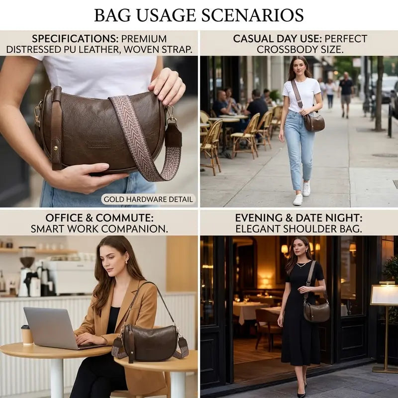 Eclipse Crescent Crossbody Bag