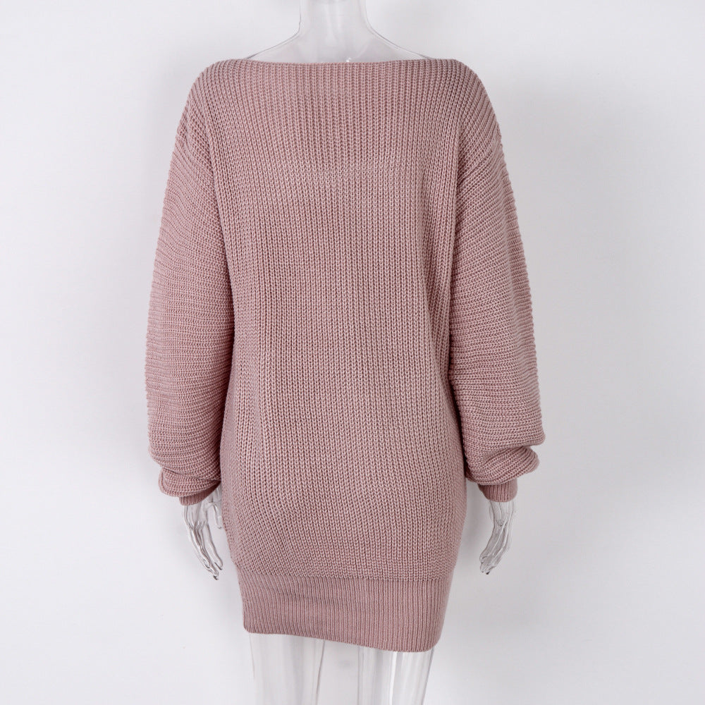 Stay Awhile Off-Shoulder Sweater Dress