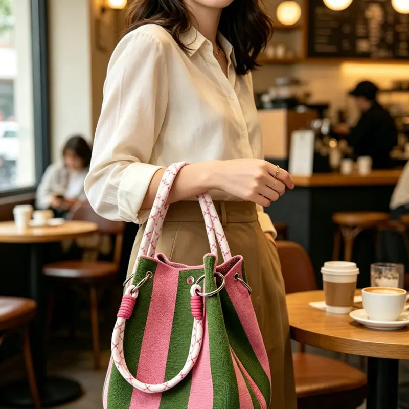 Beach Club Mini Woven Bucket Bag