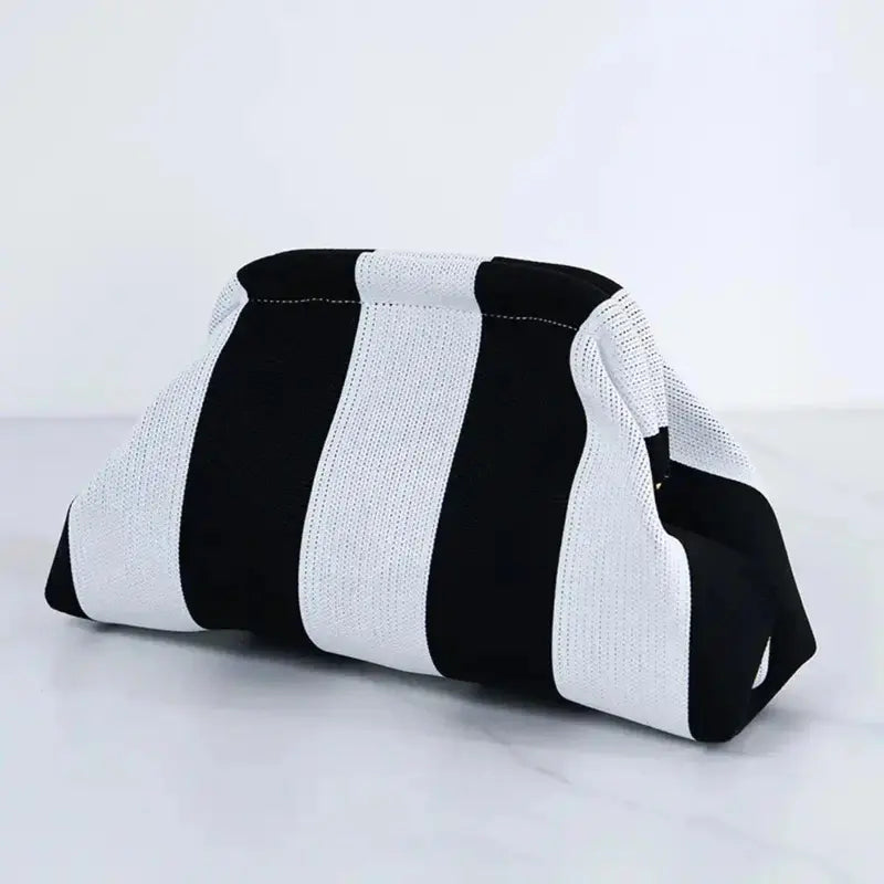 Showtime Striped Frame Clutch