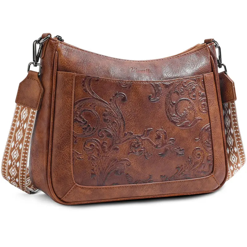Arabesque Embossed Shoulder Bag