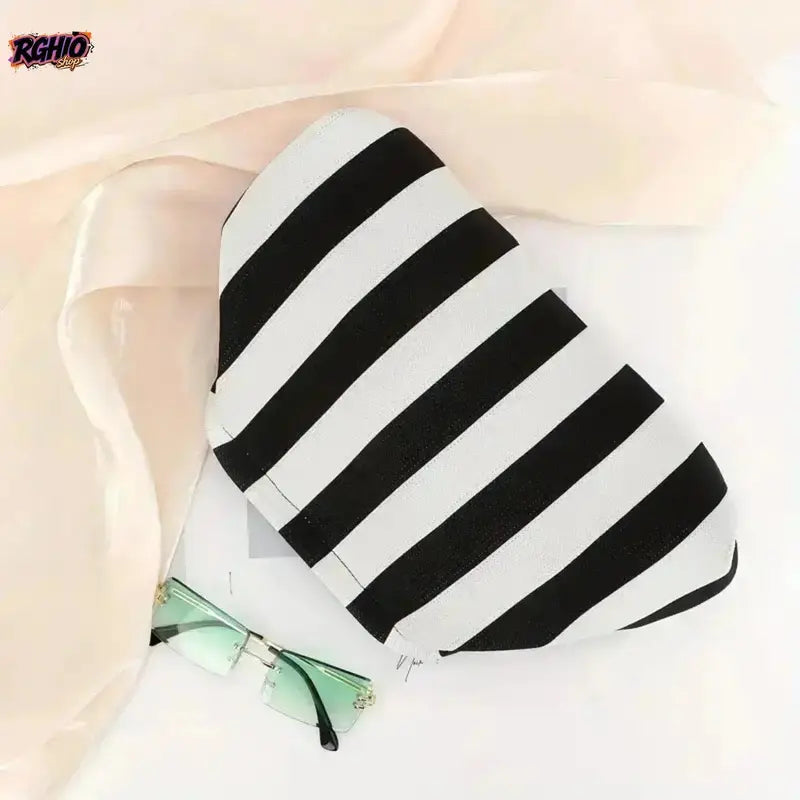 Showtime Striped Frame Clutch