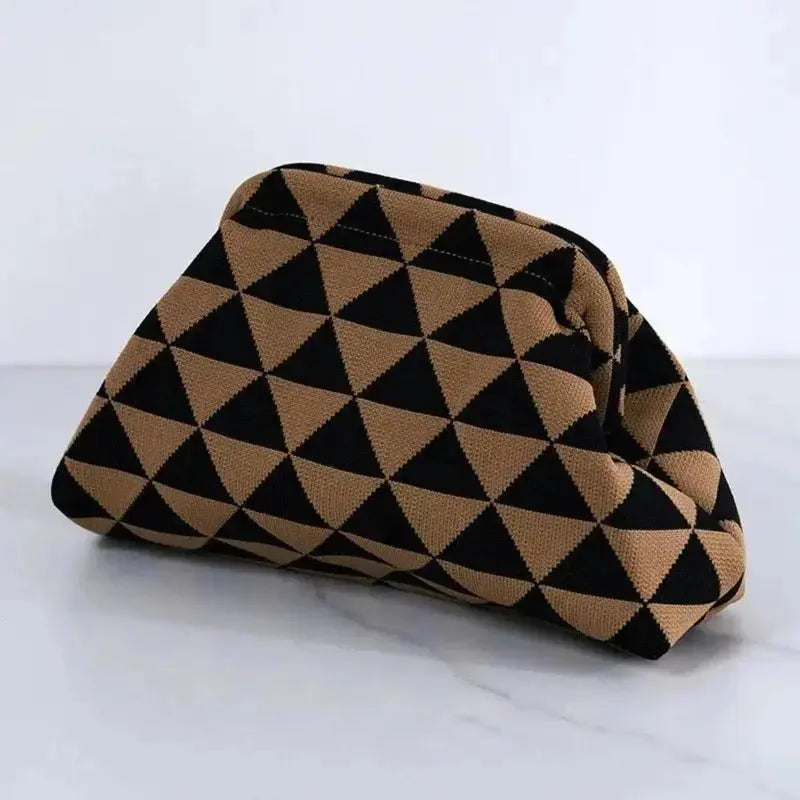 Showtime Striped Frame Clutch