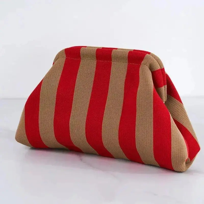 Showtime Striped Frame Clutch