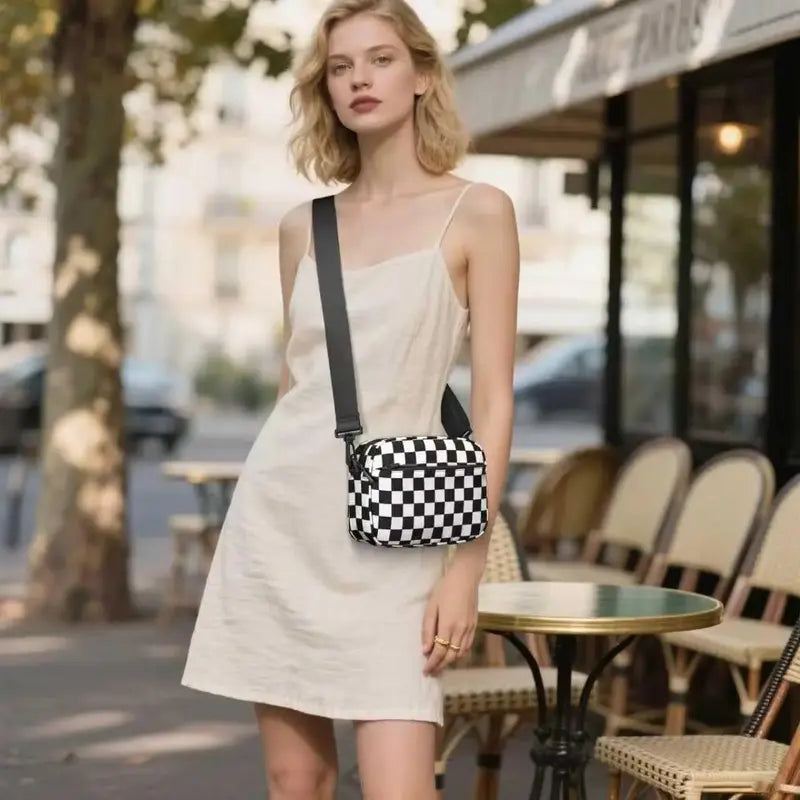 Domino Checkered Crossbody Bag