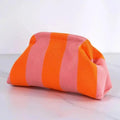 Showtime Striped Frame Clutch