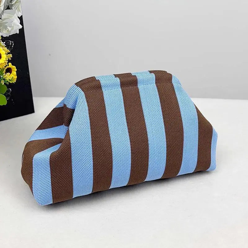 Showtime Striped Frame Clutch