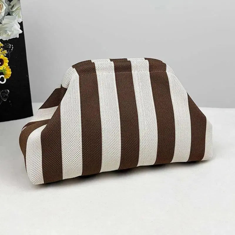 Showtime Striped Frame Clutch