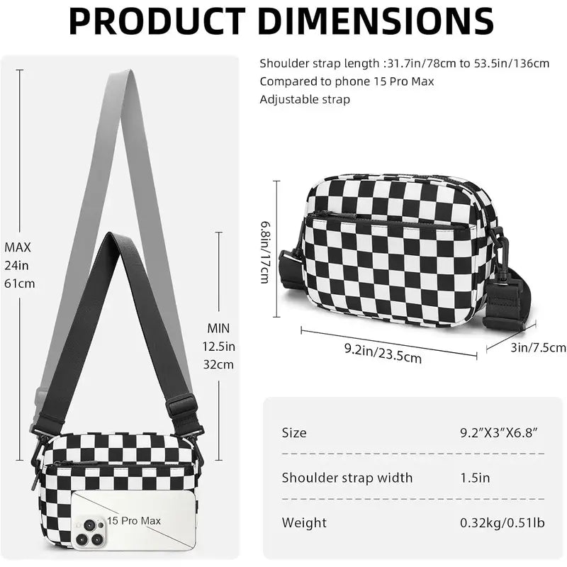 Domino Checkered Crossbody Bag