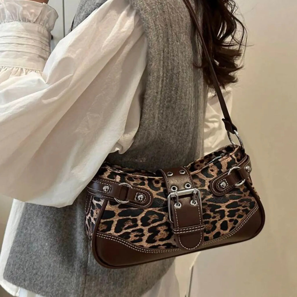 Untamed Leopard Buckle Bag