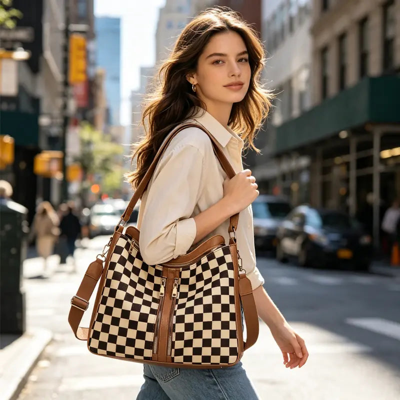 Gambit Checkered Bag & Pouch