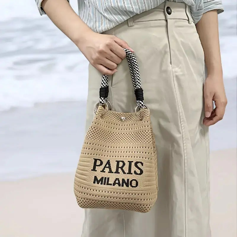 Beach Club Mini Woven Bucket Bag