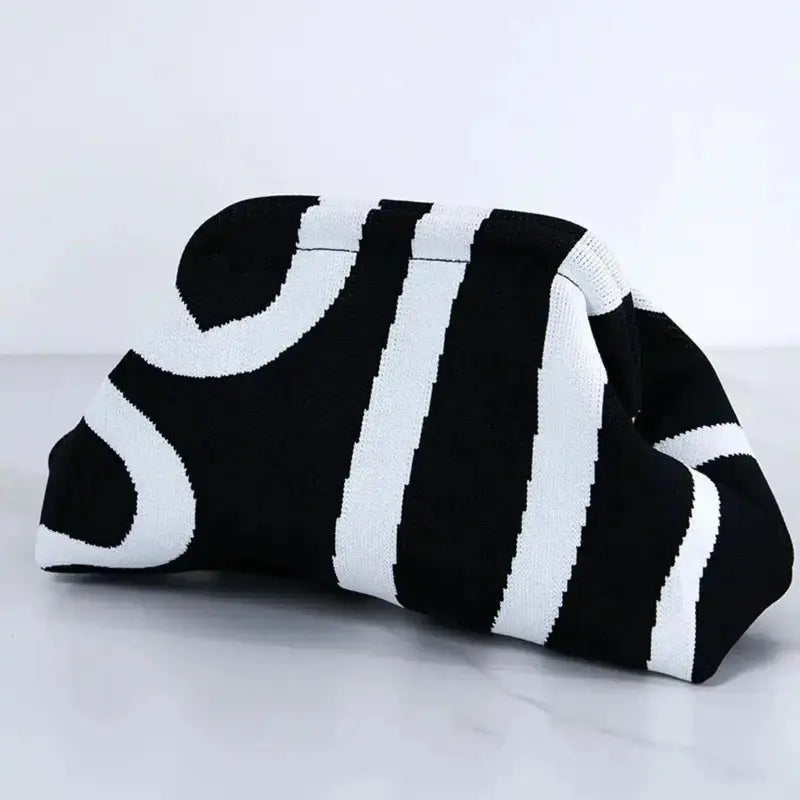Showtime Striped Frame Clutch