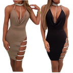 After Hours Crystal-Strap Bodycon Dress