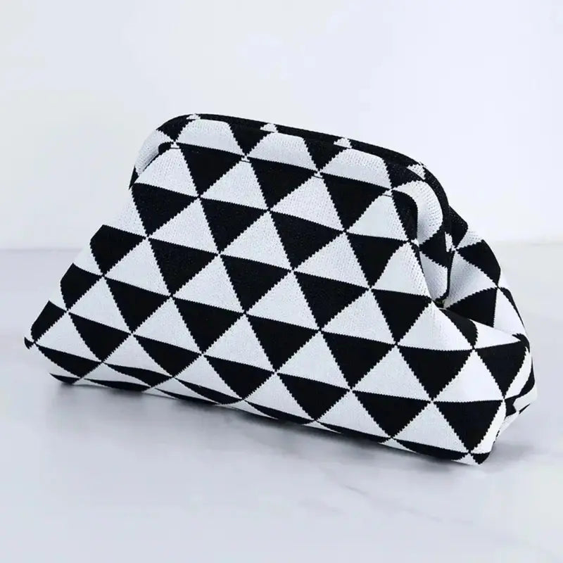 Showtime Striped Frame Clutch