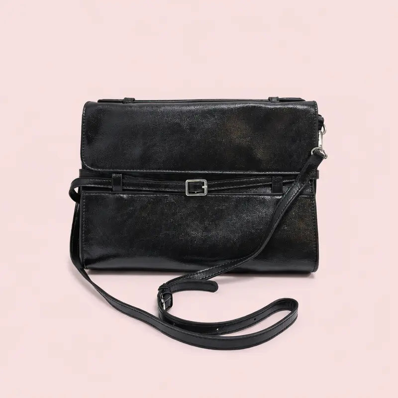 Glam Buckle Flap Bag