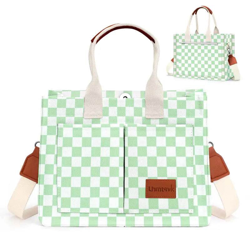 Checkmate Checkered Pocket Tote