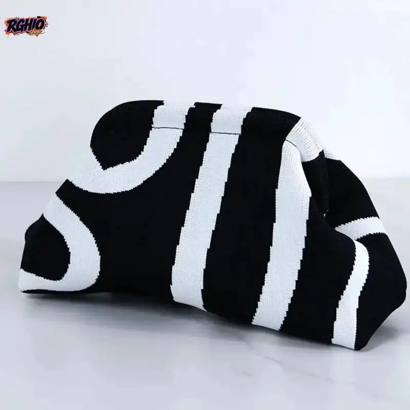 Showtime Striped Frame Clutch