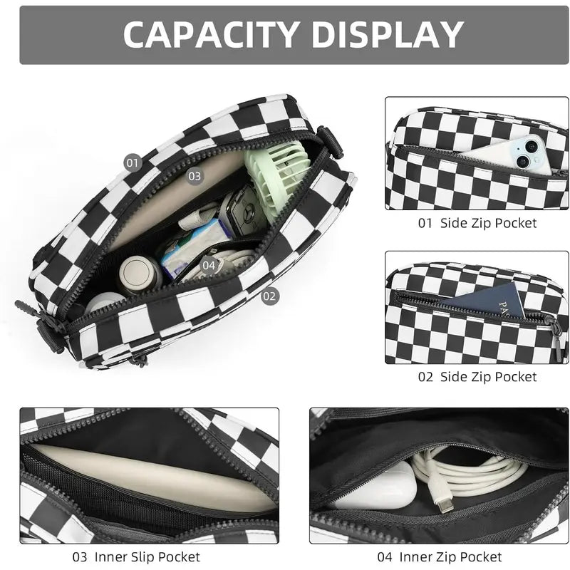 Domino Checkered Crossbody Bag