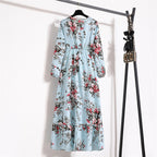 Golden Meadow Floral Midi Dress