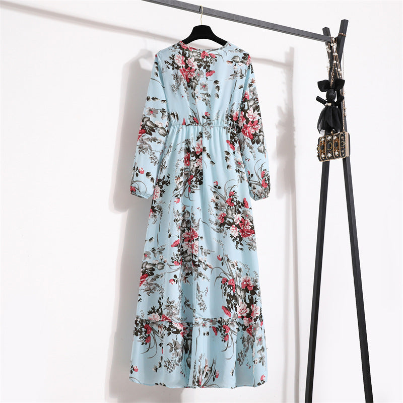 Golden Meadow Floral Midi Dress