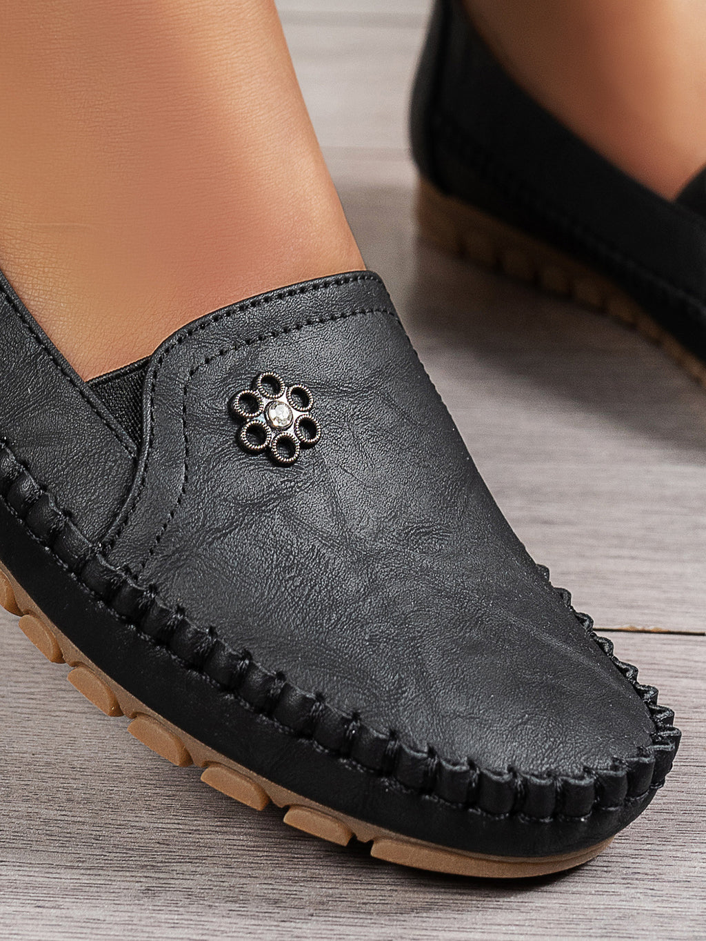 Petal Touch Stitched Loafers