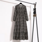 Golden Meadow Floral Midi Dress