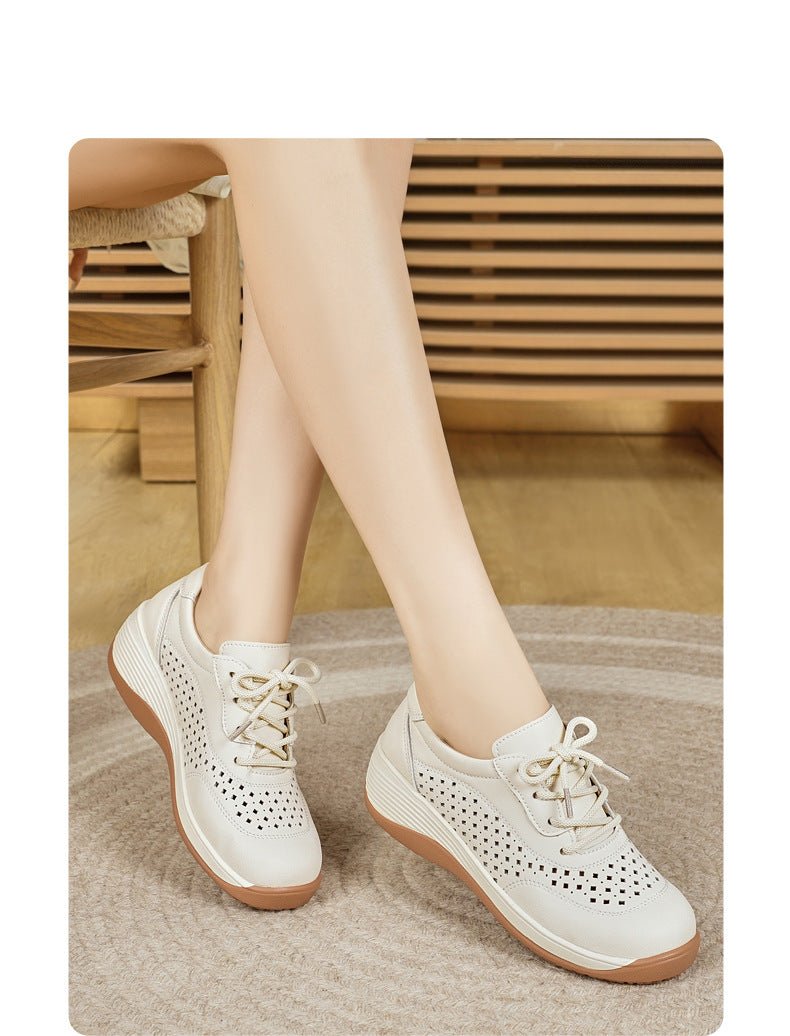 Sunlit Steps Cut-Out Wedge Trainers