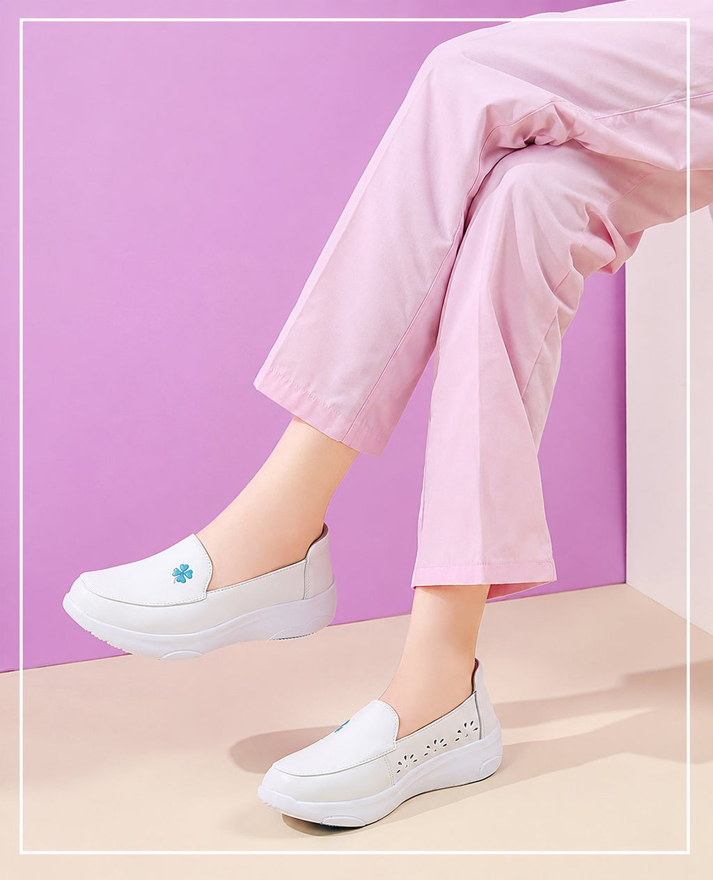 Blue Bloom Slip-On Shoes