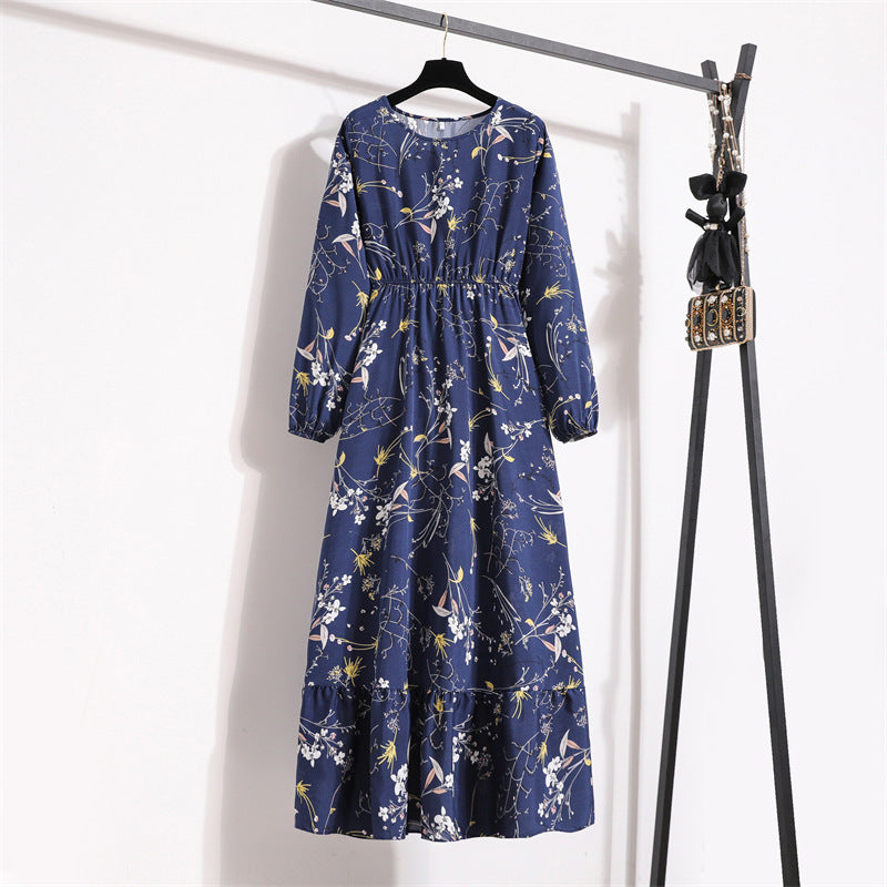 Golden Meadow Floral Midi Dress