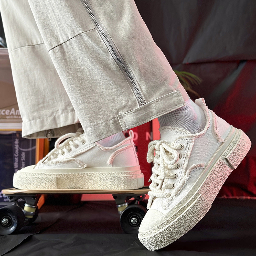 Weekend Edit Frayed Canvas Trainers