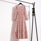 Golden Meadow Floral Midi Dress