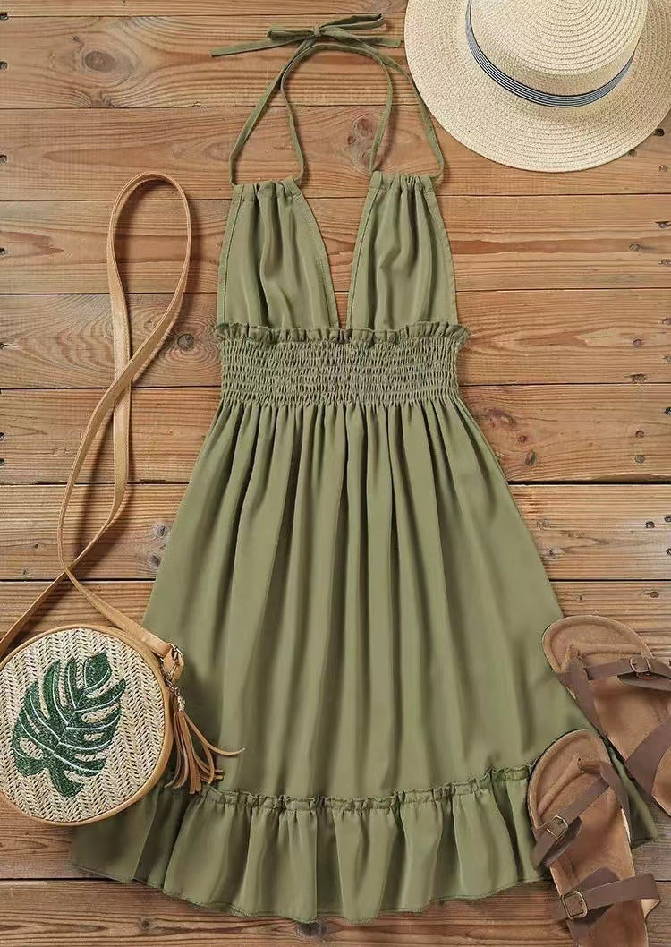Summer Crush Smocked Halter Mini Dress
