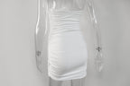 Moonlit Muse Ruched Halter Mini Dress